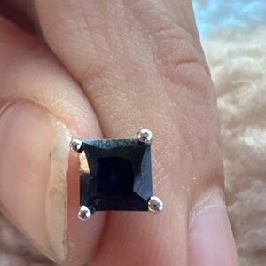 Elegant Silver and Blue Stud Earrings